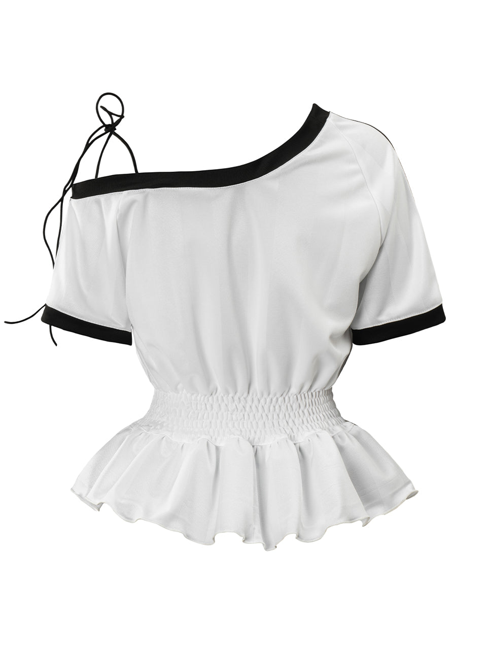 Adidas One-Shoulder Peplum Remake Jersey Top