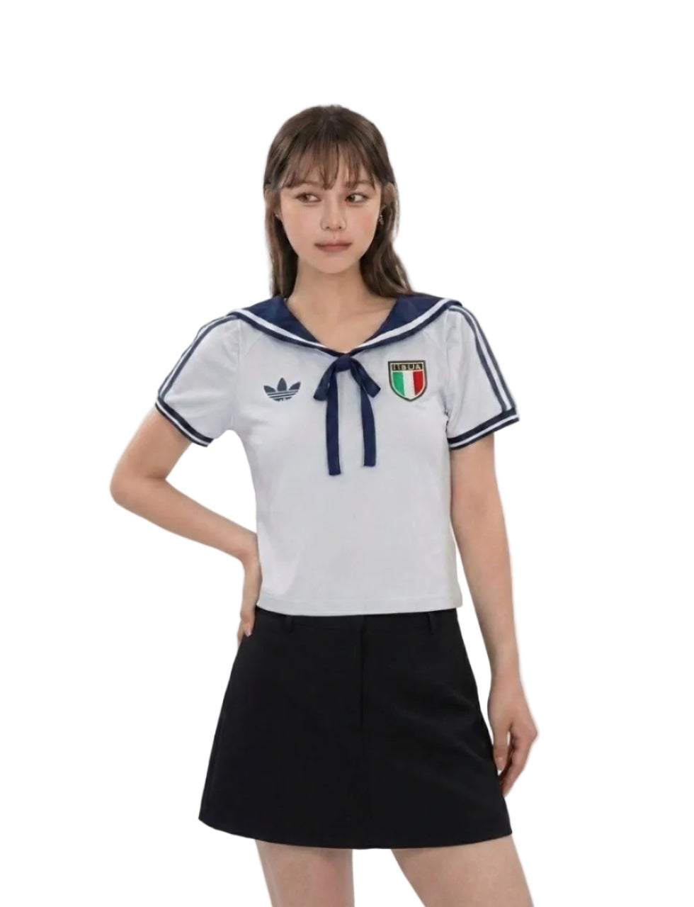 Italia Sailor Collar Bow Cropped Remake Top
