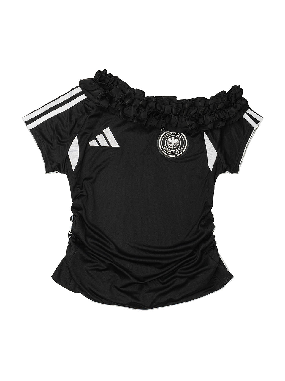 Germany DFB Ruffle Off-Shoulder Side Cinch Remake Top