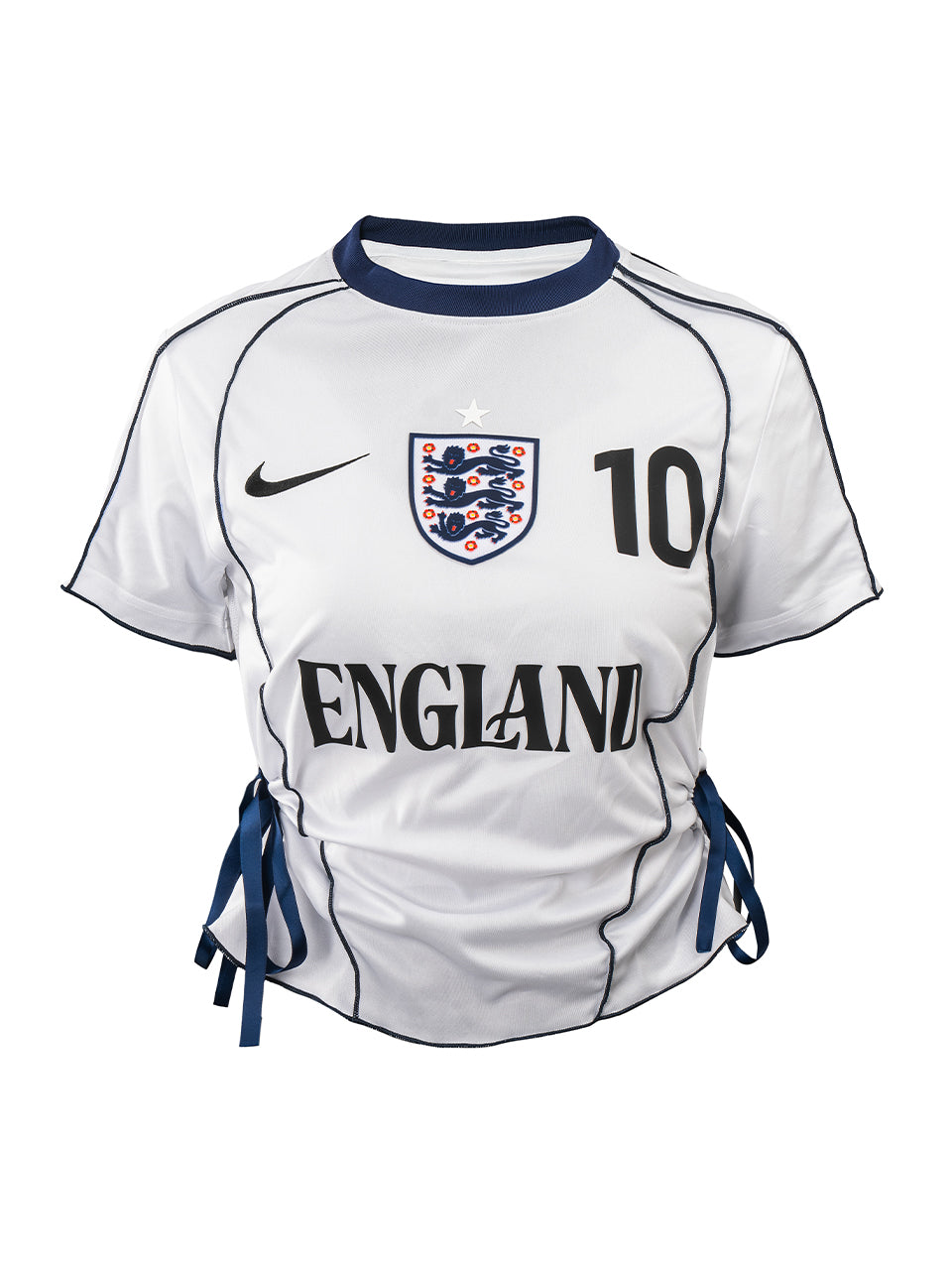 England No.10 Side Ribbon Drawstring Cropped Remake Top