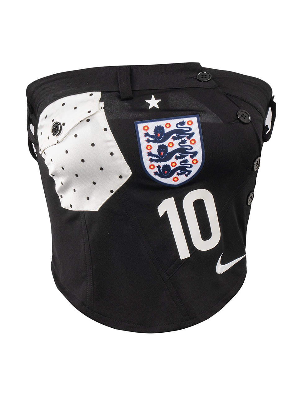 England No.10 Polka Dot Pocket Strapless Corset Remake Top