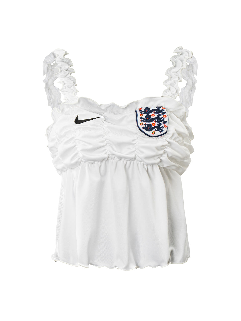 England Three Lions Ruffle Strap Smocked Cami Remake Top