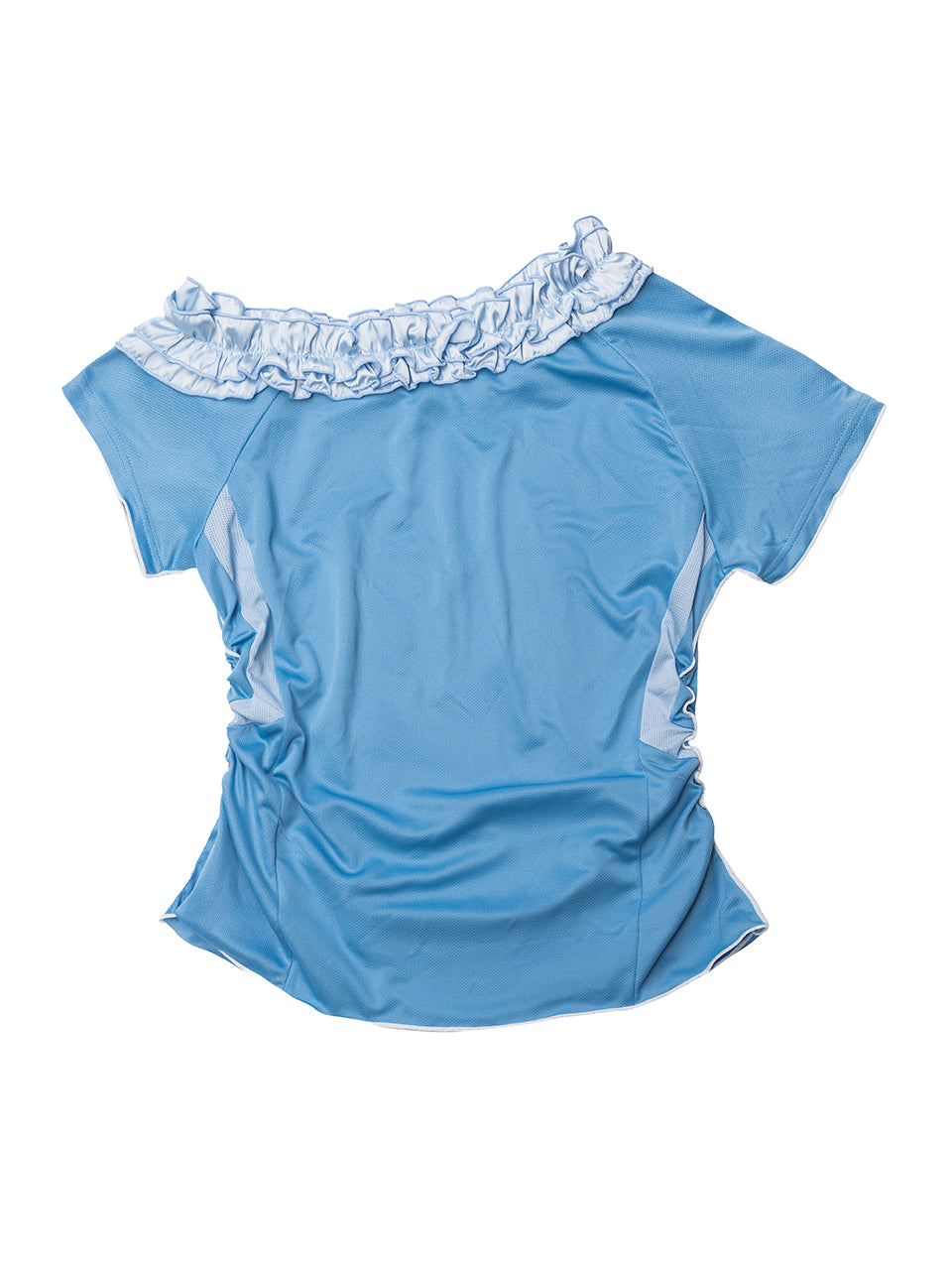 Argentina Messi No.10 Ruffle Off-Shoulder Side Cinch Remake Top