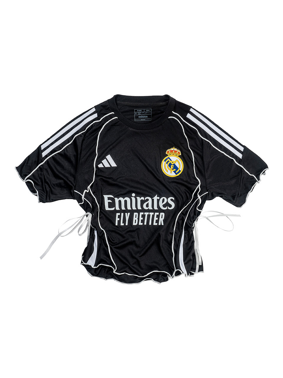 Real Madrid Side Drawstring Wavy Trim Remake Jersey Top