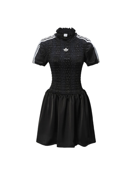Adidas Smocked Satin Skirt Remake Mini Dress