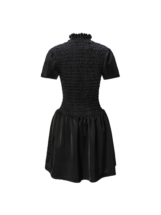 Adidas Smocked Satin Skirt Remake Mini Dress