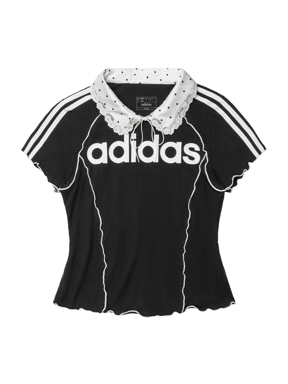 Adidas Polka Dot Lace Collar Remake Top