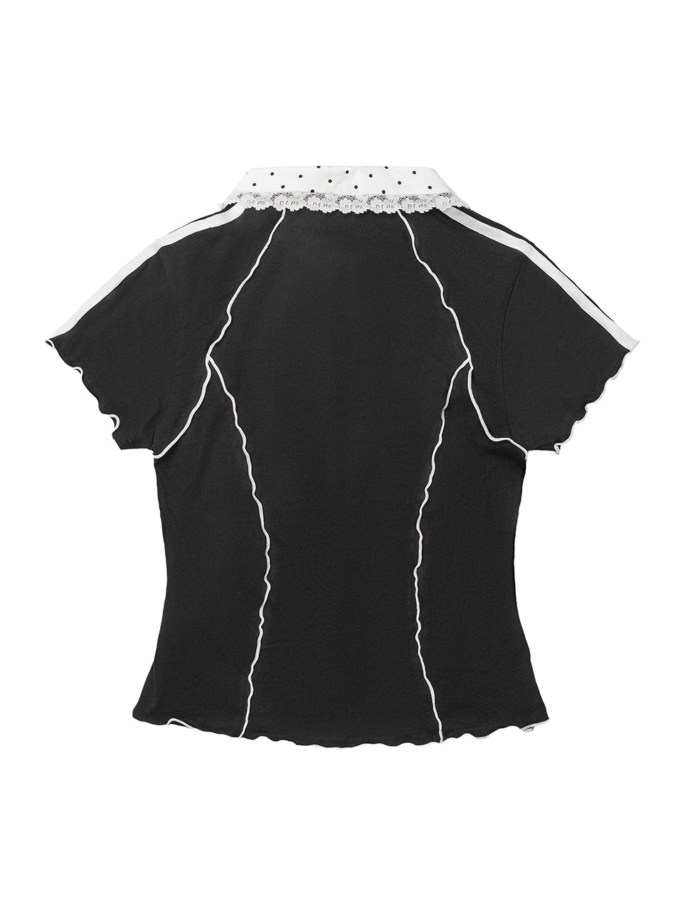 Adidas Polka Dot Lace Collar Remake Top