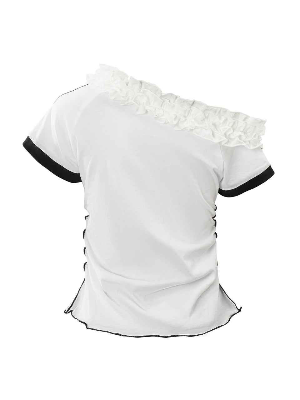 White Adidas Ruffle Off-Shoulder Ballet Remake Top